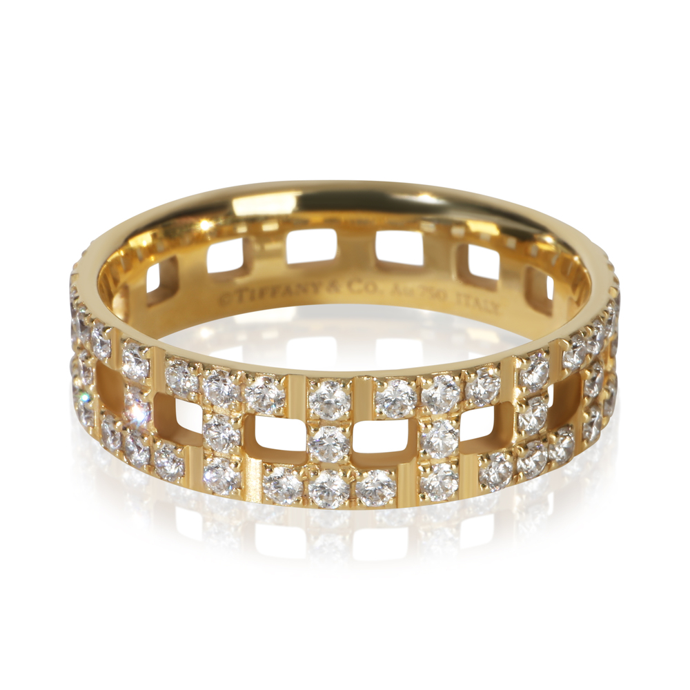 Tiffany & Co. Yellow Gold Diamond Tiffany T Wide Ring